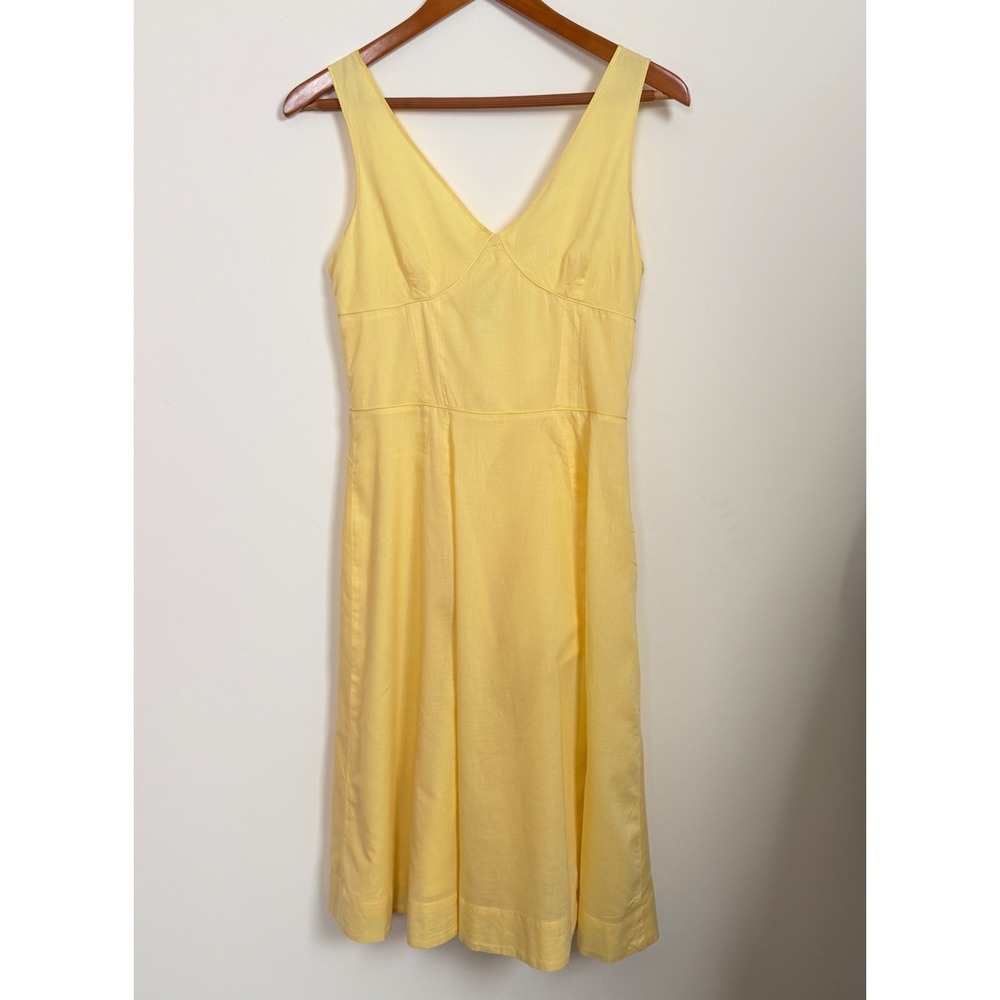 Vintage Gap Midi‎ Sun Dress Y2K Butter Yellow Womens 2